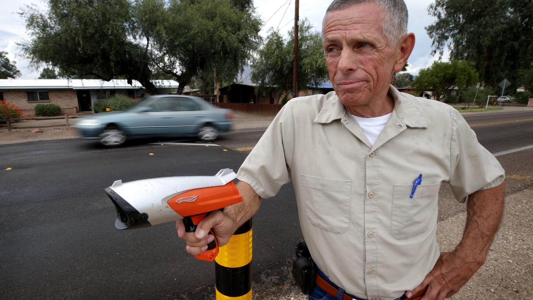 Tucson man hopes life-size motorcycle cop cutout will slow speeders